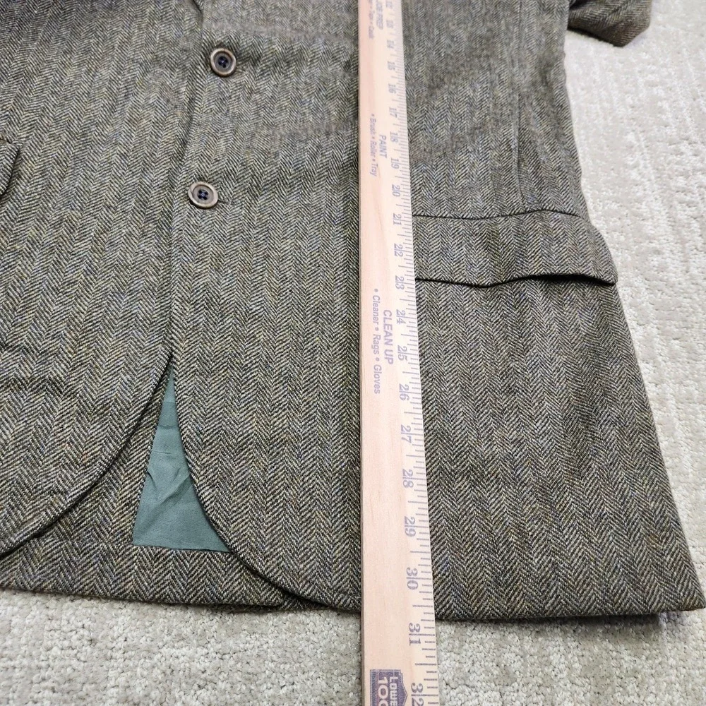 Vintage Herringbone Tweed Blazer Men 42r Racquet Club Virgin Wool Sport Coat USA